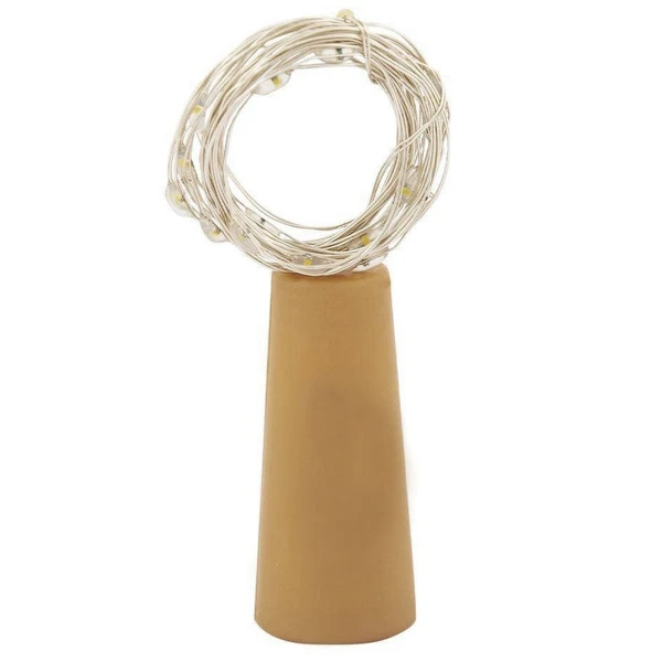 Luminária fio de fada branco quente Rolha 2 metros