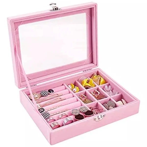 Maleta porta joias com visor transparente 20x15x4,5