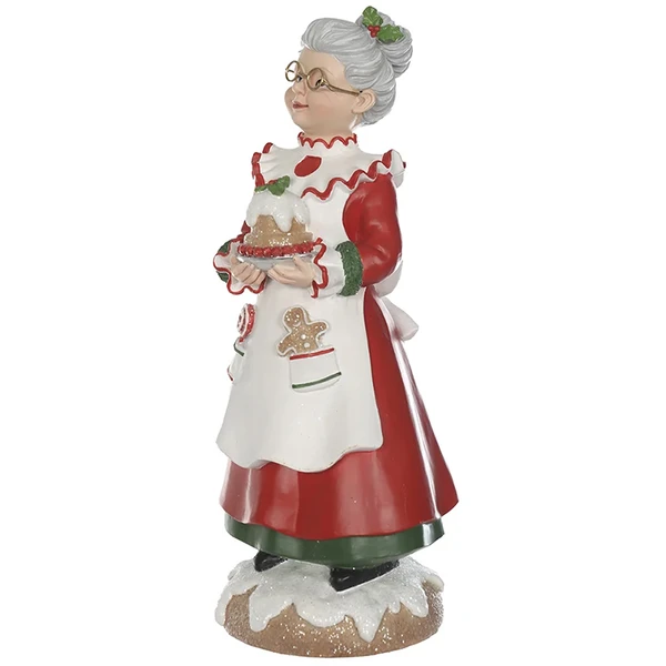 Mamãe Noel confeiteira com bolo natalino e doces no avental 29x12