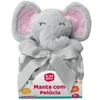 Manta infantil com animal de pelúcia presenteável 90x75