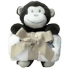 Manta infantil com animal de pelúcia presenteável 90x75