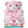Manta infantil com urso de pelúcia presenteável 90x75