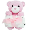 Manta infantil com urso de pelúcia presenteável 90x75
