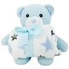 Manta infantil com urso de pelúcia presenteável 90x75
