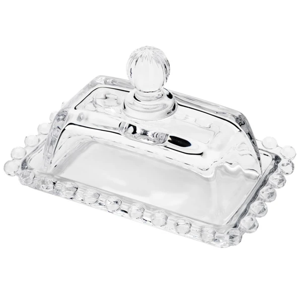 Manteigueira de cristal Pearl Wolff 14x9x8