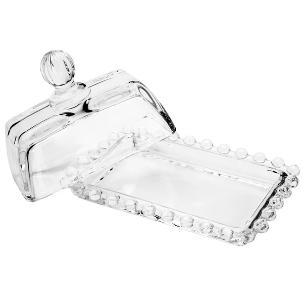 Manteigueira de cristal Pearl Wolff 14x9x8