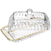 Manteigueira de cristal com fio de ouro Imperatriz Wolff 15,5x7,5x8,5