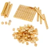 Material dourado em madeira pinus 111 peças