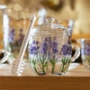 Meleira de cristal com pegador Lavanda Hand Painting Lyor 8,5x8,5x11
