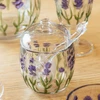 Meleira de cristal com pegador Lavanda Hand Painting Lyor 8,5x8,5x11