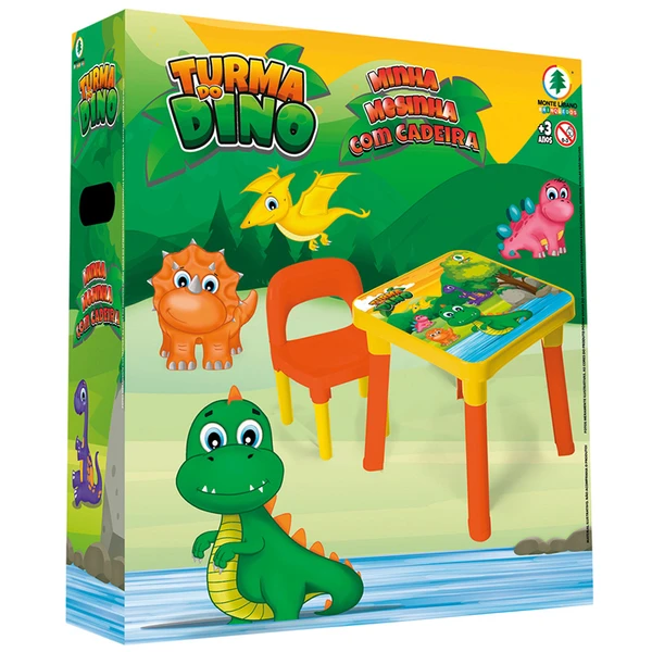 Mesa infantil com cadeira Minha Mesinha Turma do Dino