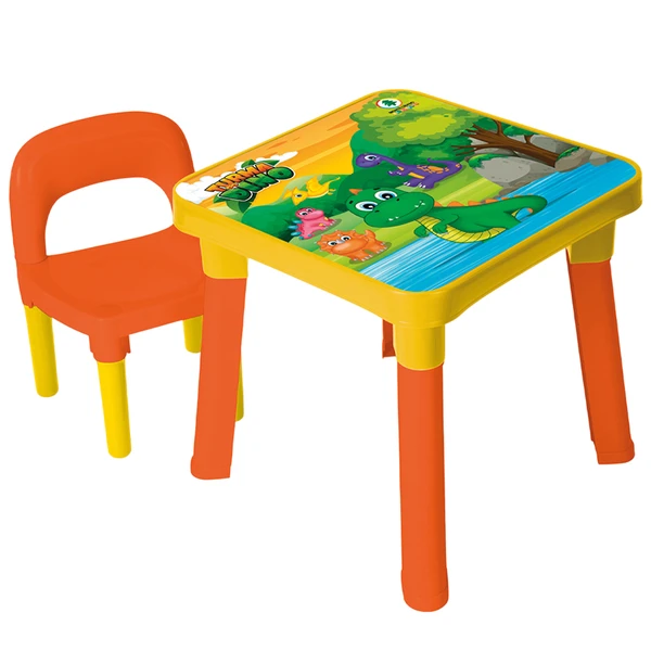 Mesa infantil com cadeira Minha Mesinha Turma do Dino
