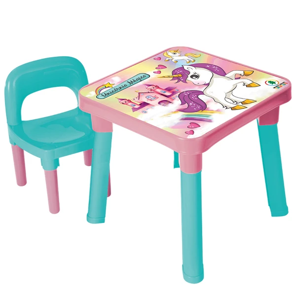 Mesa infantil com cadeira Minha Mesinha Unicórnio Mágico