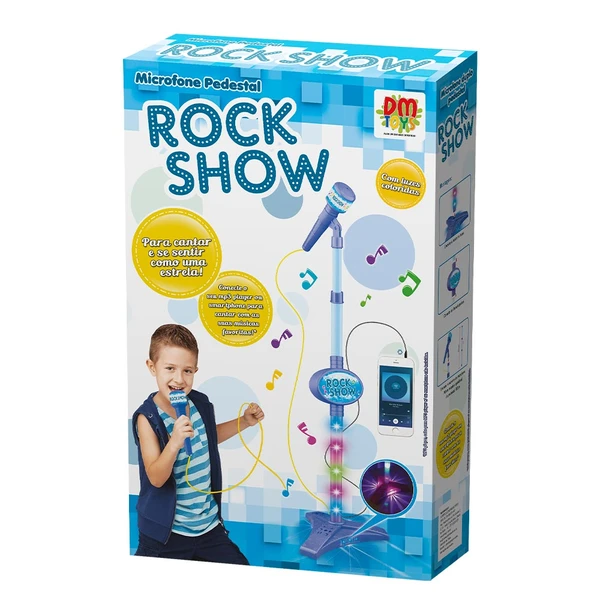 Microfone pedestal Rock Show azul