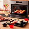 Mini forma de silicone para cupcake redonda 170 ml 12 peças