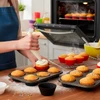 Mini forma de silicone para cupcake redonda 170 ml 12 peças