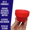 Mini forma de silicone para cupcake redonda 170 ml 12 peças
