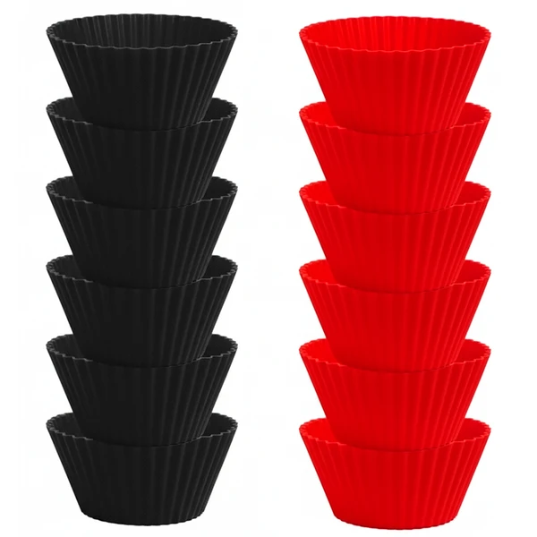 Mini forma de silicone para cupcake redonda 170 ml 12 peças