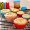 Mini forma de silicone para finger food e lancheira escolar redonda 12 peças