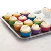 Mini forma de silicone para finger food e lancheira escolar redonda 12 peças