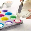 Mini forma de silicone para finger food e lancheira escolar redonda 12 peças