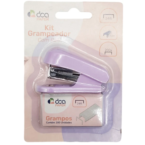 Mini grampeador com 200 grampos 24/6