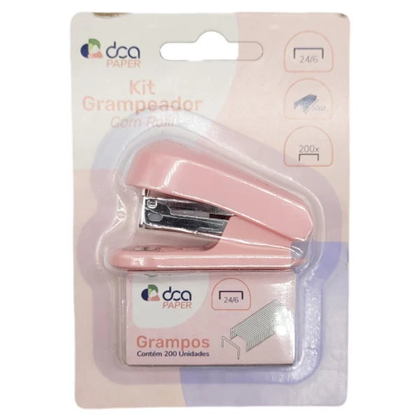 Mini grampeador com 200 grampos 24/6
