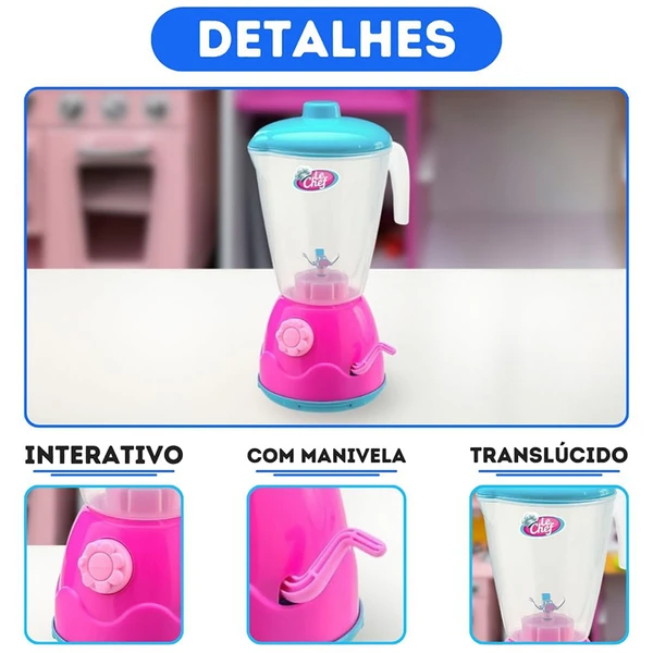 Mini liquidificador infantil que gira as lâminas Le Chef