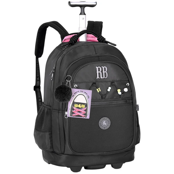 Mochila carrinho 2 em 1 19" Beaded Fun Rebecca Bonbon - preta