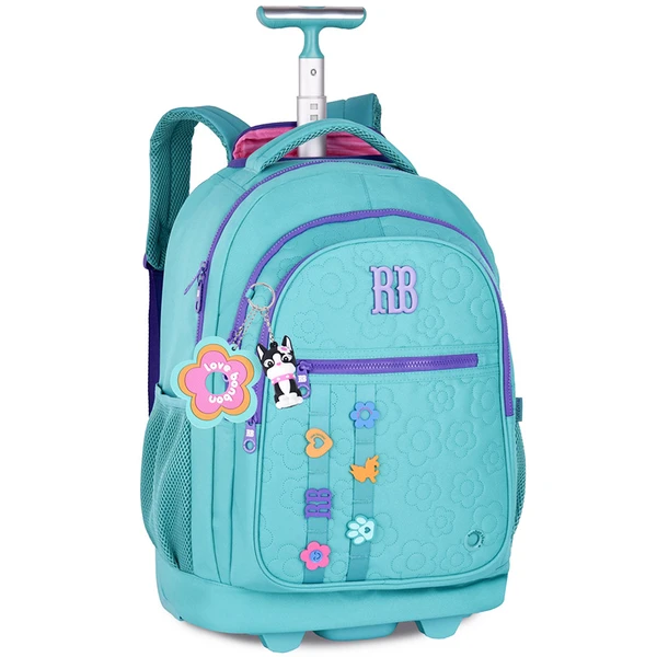 Mochila carrinho 2 em 1 19" Flower Power Rebecca Bonbon - verde