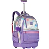Mochila carrinho 2 em 1 19" Holo Shine Rebecca Bonbon - roxa