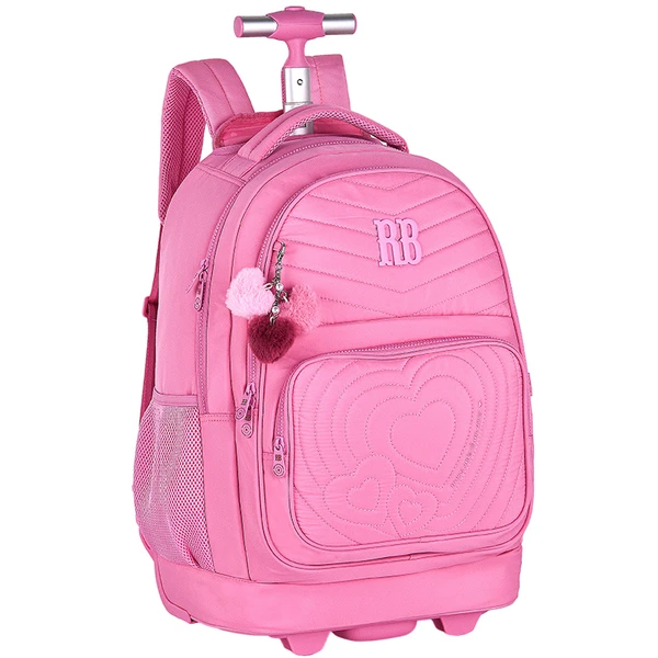 Mochila carrinho 2 em 1 soft com matelassê Rebecca Bonbon 19"