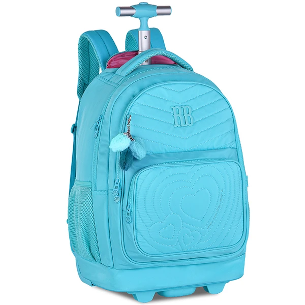 Mochila carrinho 2 em 1 soft com matelassê Rebecca Bonbon 19"