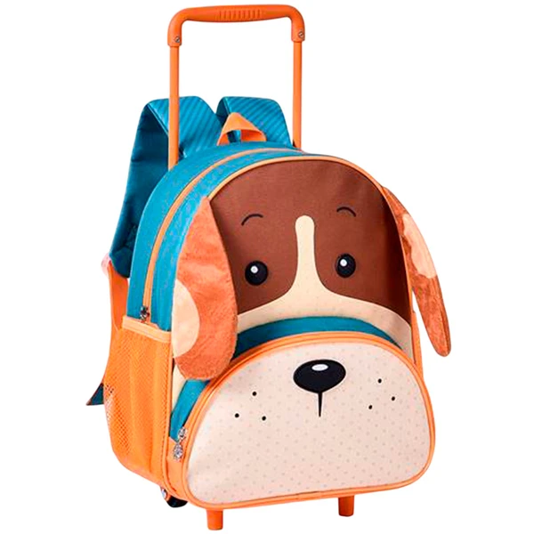 Mochila carrinho infantil 13" Cachorro Clio Pets - cores sortidas