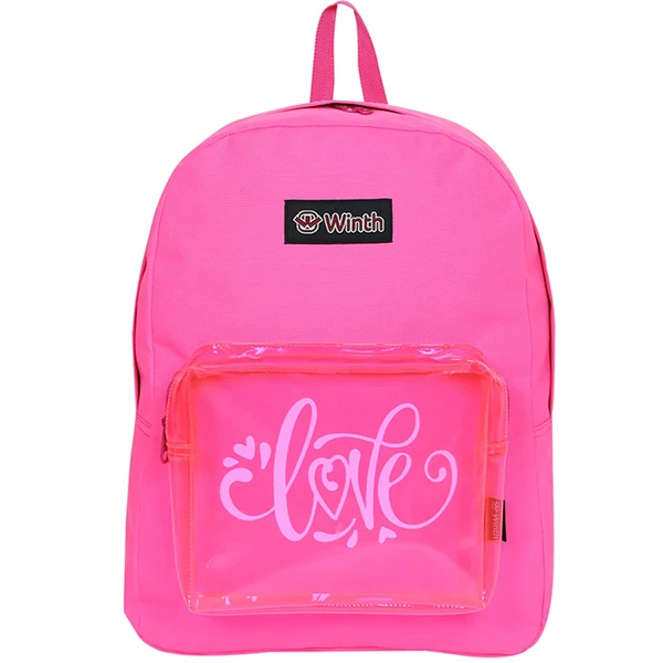 Mochila com bolso transparente