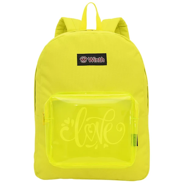 Mochila com bolso transparente