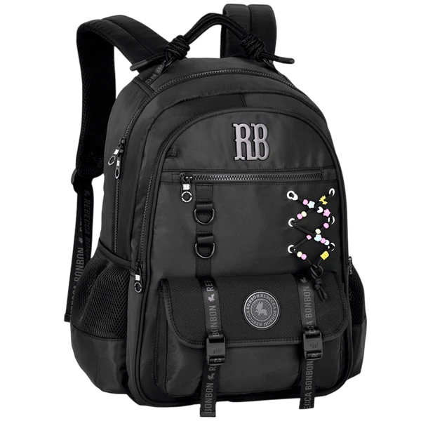 Mochila de costas e de bordo 17,5" Beaded Fun Rebecca Bonbon - preta