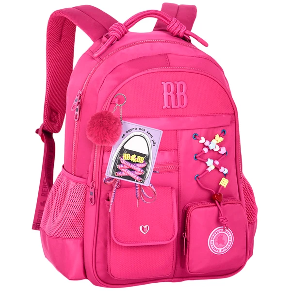 Mochila de costas e de bordo 17,5" Beaded Fun Rebecca Bonbon - rosa