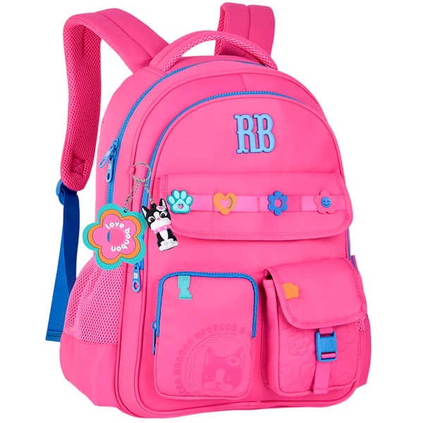 Mochila de costas e de bordo 17,5" Flower Power Rebecca Bonbon - rosa