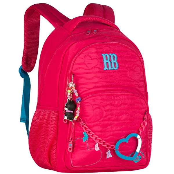 Mochila de costas e de bordo 17,5" Heart Beats Rebecca Bonbon - rosa