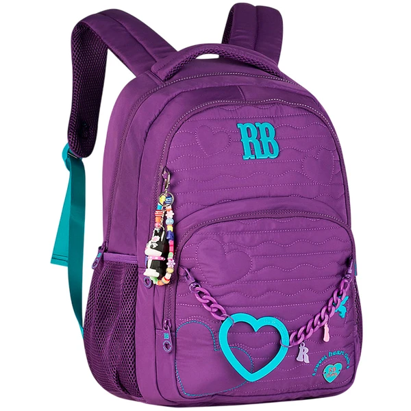 Mochila de costas e de bordo 17,5" Heart Beats Rebecca Bonbon - roxa
