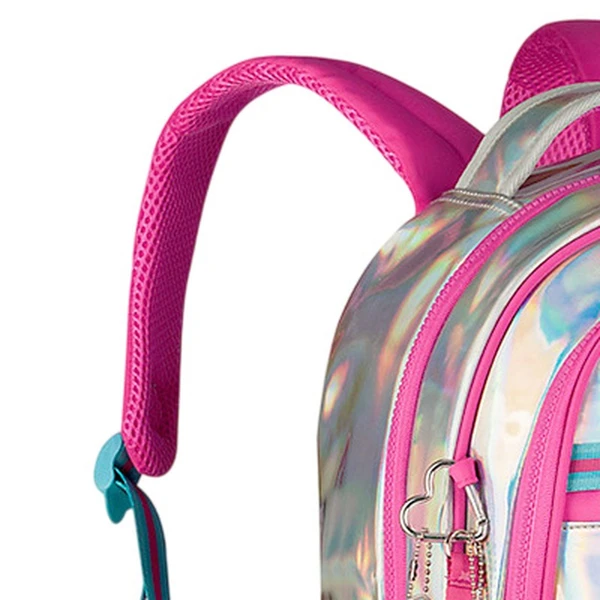 Mochila de costas e de bordo 17,5" Holo Shine Rebecca Bonbon - rosa