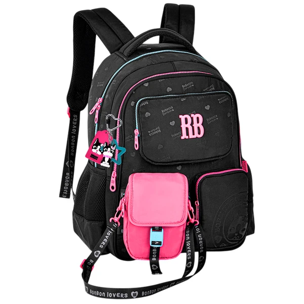 Mochila de costas e de bordo 17,5" Urban Mix Rebecca Bonbon - preta