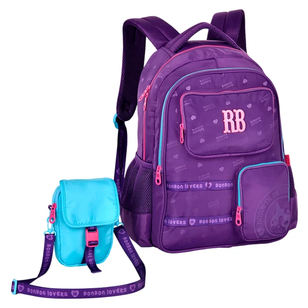 Mochila de costas e de bordo 17,5" Urban Mix Rebecca Bonbon - roxa