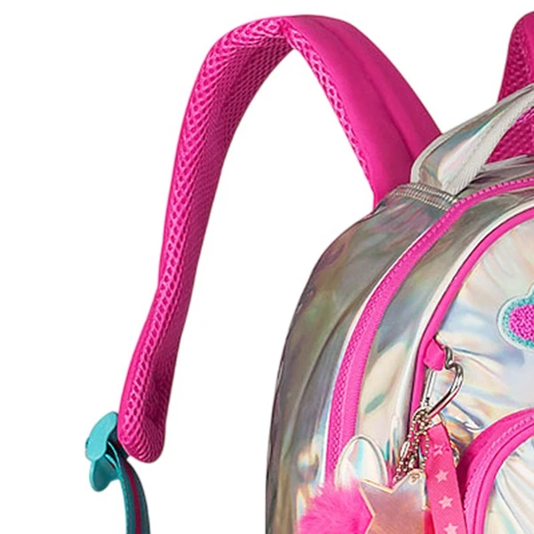 Mochila de costas e de bordo 19" Holo Shine Rebecca Bonbon - rosa