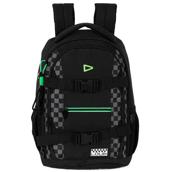 Mochila de costas juvenil com mosquetão e chaveiro Loud Luxcel - preto
