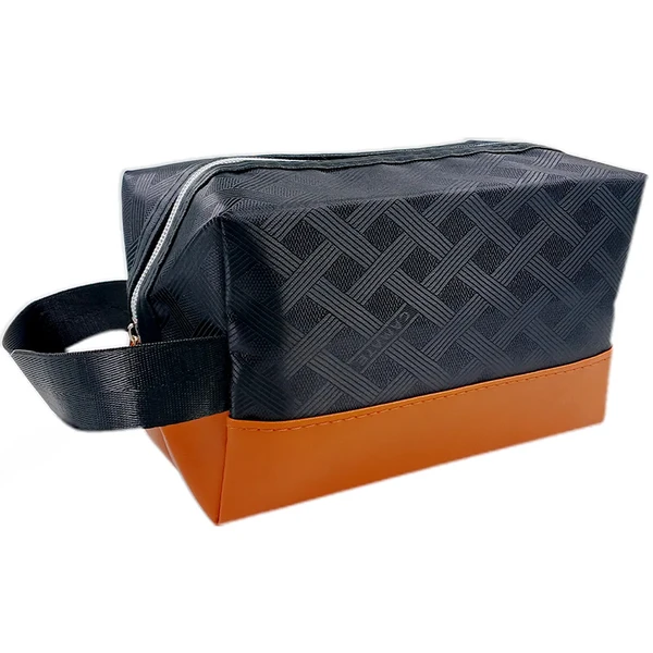Necessaire masculina clássica com alça fixa e fechamento por zíper 21x11x13