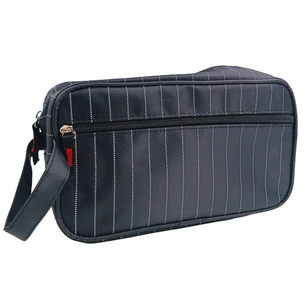 Necessaire masculina clássica com alça fixa e fechamento por zíper 25x14x8