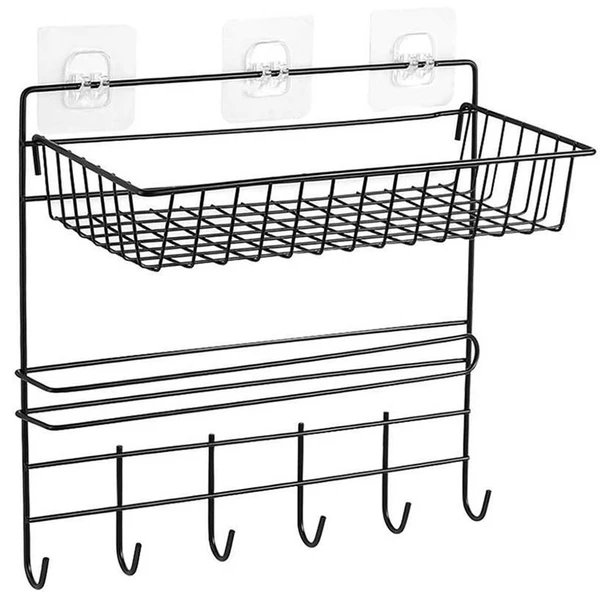 ORGANIZADOR MULTIUSO ARAMADO COM GANCHOS 30X14X29
