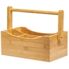 Organizador de bambu multiuso com alça e divisórias 28x14,5x20,5